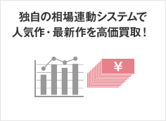 独自の相場連動システムで人気作・最新作を高価買取！