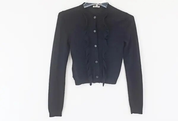 MIU MIU フリル　カシミヤ　カーディガンの画像