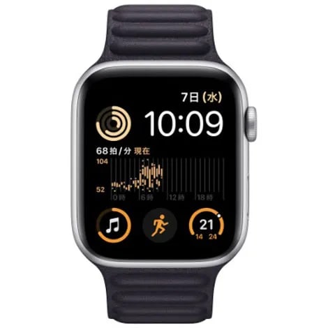 Apple Watch SE 第2世代 44mm GPS アルミニウムケース/レザーリンク