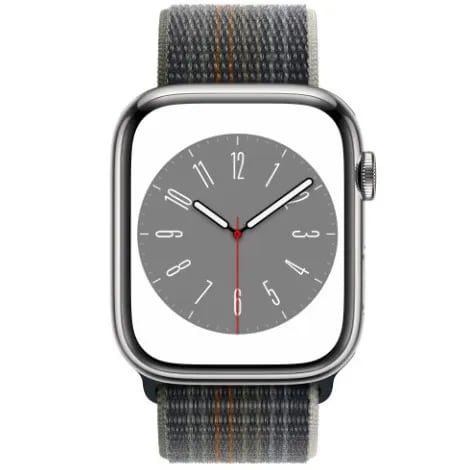 Apple Watch Series8 45mm GPS+Cellular ステンレススチールケース/スポーツループ