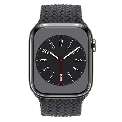 Apple Watch Series8 45mm GPS+Cellular ステンレススチールケース/ブレイデッドソロループ