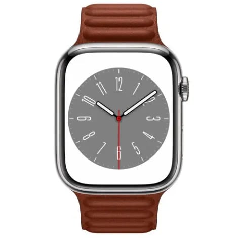 Apple Watch Series8 45mm GPS+Cellular ステンレススチールケース/レザーリンク