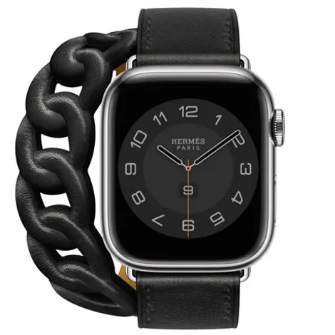 Apple Watch Hermes Series 8 41mm GPS+Cellular ステンレススチールケース/グルメット・ドゥブルトゥールレザーストラップ
