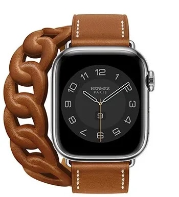 Apple Watch Hermes Series7 41mm GPS+Cellular ステンレススチールケース/グルメット・ドゥブルトゥールレザーストラップ