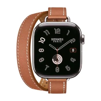 Apple Watch Hermes Series10 42mm GPS+Cellular チタニウムケース/アトラージュ・ドゥブルトゥールレザーストラップ