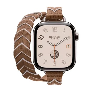 Apple Watch Hermes Series10 42mm GPS+Cellular チタニウムケース/ブリドン・アトラージュドゥブルトゥールストラップ