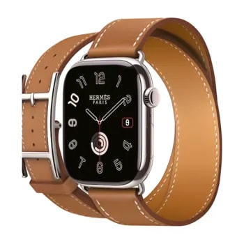 Apple Watch Hermes Series10 46mm GPS+Cellular チタニウムケース/アピ・ドゥブルトゥールレザーストラップ