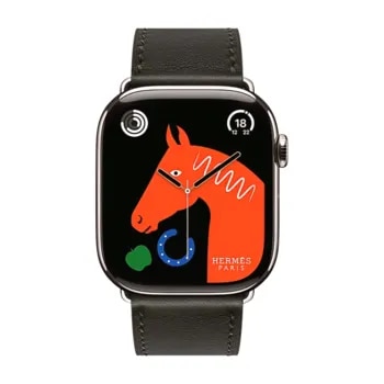 Apple Watch Hermes Series10 46mm GPS+Cellular チタニウムケース/シンプルトゥールレザーストラップ