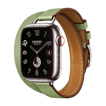 Apple Watch Hermes Series9 41mm GPS + Cellular ステンレススチール/アトラージュ・ドゥブルトゥールストラップ