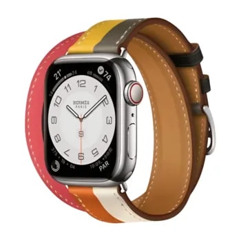 Apple Watch Hermes Series9 41mm GPS + Cellular ステンレススチール/カザック・ドゥブルトゥールストラップ