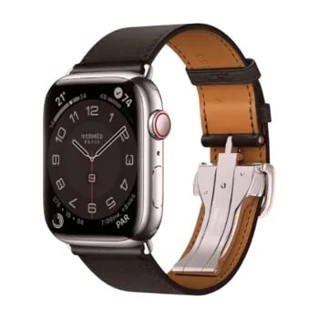 Apple Watch Hermes Series9 45mm GPS + Cellular ステンレススチール/シンプルトゥールストラップディプロイアントバックルストラップ