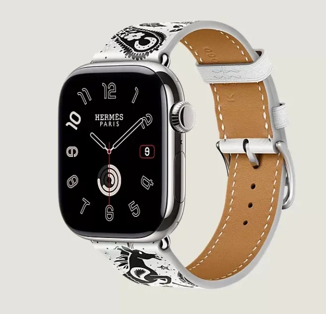 Apple Watch Hermes Series11 42mm GPS+Cellular チタニウムケース/アニモー・バンダナ・シンプルトゥールストラップ