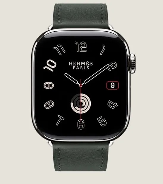 Apple Watch Hermes Series11 42mm GPS+Cellular チタニウムケース/シンプルトゥールレザーストラップ
