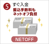 （5）すぐ入金 振込手数料もネットオフ負担 ［NETOFF］